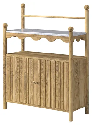 Produktbild von home24 Massiver Unterschrank - Akazie massiv / Marmor