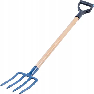 Obrázek produktu pro Zahradní vidle – kopací vidle – 4 hroty – 130 cm dlouhá rukojeť – robustní – pro kompost a seno
