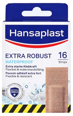Zdjęcie produktu dla Hansaplast Strips Extra Robust Wodoodporne paski gipsowe 16 sztuk