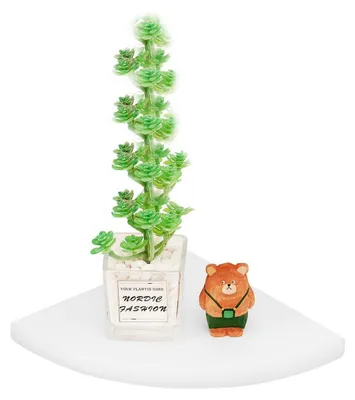 Image de Étagère murale en bois, finition chêne blanc, suspendue, 35 cm