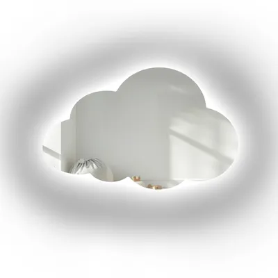 Zdjęcie produktu dla Lustro do pokoju dziecięcego chmurka CLOUD z podświetleniem LED 100x63, productTiles.product.images.aiGenerated