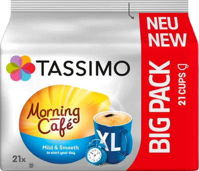 Produktbild von Tassimo Morning Café Mild XL, 5er Pack, Frühstücks Kaffee, Morgen Kaffeekapsel, Gemahlener Röstkaffee, 105 T-Discs