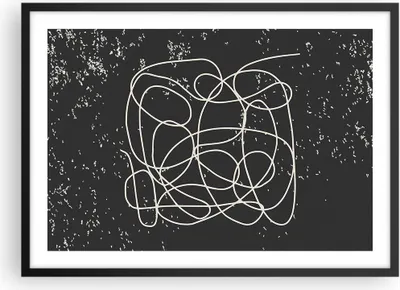 Produktbild von Gerahmtes Poster - Schwarzer Rahmen - Modern Linie Schwarz - 70x50 cm - Wand Bild - Wanddeko - Wandbilder - Kunstposter - Wandposter - Bilderrahmen - Bilder - Kunstdruck - P2BAA70x50-4649