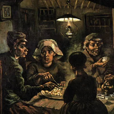 Produktbild von Vincent Van Gogh Kunstdruck Bild - Die Kartoffelesser, 1885 (70 x 70 cm)