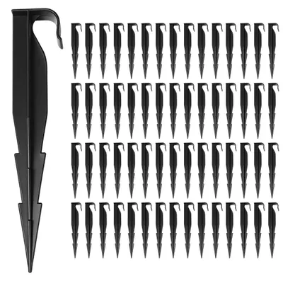60 Gartenschlauchanker, Bodenanker mit Widerhaken, schwarz
