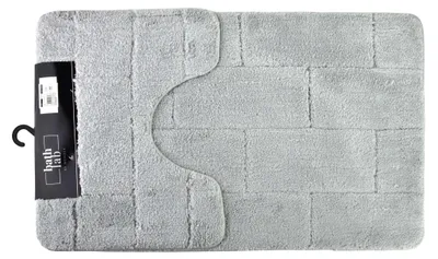 Produktbild von Badteppich-Set Polyester ZAC Zac 50x37 cm/50x80 cm Hellgrau 2er Set