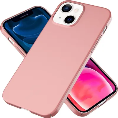 Produktbild von NALIA 0,5mm Dünne Handy Hülle für iPhone 13 Mini, Hard Case Cover Matt Bumper Rose Gold