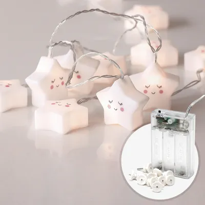 Lichtsnoer 20 LED 5m warmweiß mit Timer batteriebetrieben