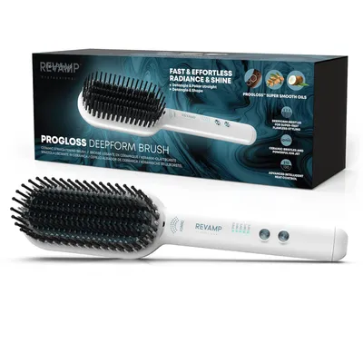 Produktbild von Keramik-Glättungsbürste - Haarbürste Glättbürste & Glätteisen/Haarglätter in einem, für nasses oder trockenes Haar geeignet, Keramikbeschichtet