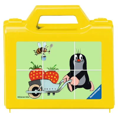 Produktbild von 6 Teile Ravensburger Kinder Würfel Puzzle Der kleine Maulwurf im Garten 07466