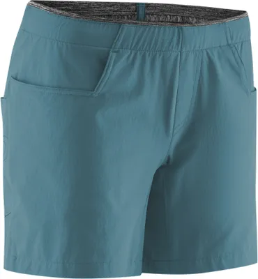 Edelrid Radar Shorts für Damen in Türkis; mit zwei seitlichen Taschen und elastischem Bund.