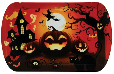 Produktbild von Kinderfreundliches Happy Halloween Kürbis Tablett