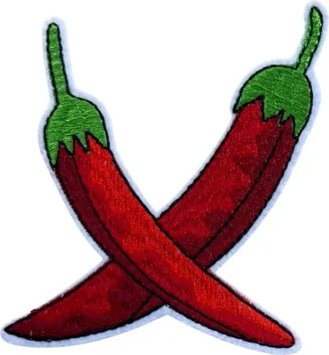 Produktbild von Aufnäher mit Chili-Pfeffer-Emblem zum Aufbügeln