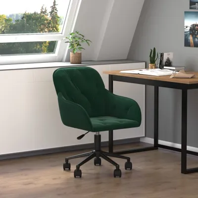 Produktbild von vidaXL Bürostuhl Drehbar Dunkelgrün Samt
