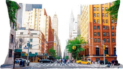 Produktbild von MuchoWow® Zierkissen Sofakissen Wohnzimmer Dekokissen 50x30 cm Kreuzung in New York - Wohnzimmerdekoration - Polster mit Photo