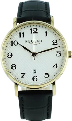 Image de Regent cuir hommes montre automatique noir bracelet en cuir D2UR1011586