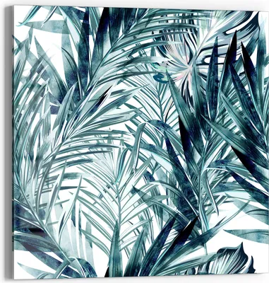 Produktbild von DEQORI Glasbild Echtglas 30x30 cm 'Palmenflüstern' Wandbild Bild modern Deko