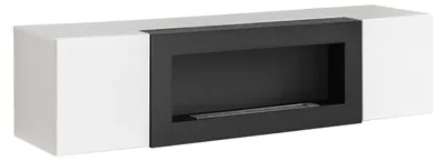 Image de Armoire murale de luxe avec cheminée Meuble de salon Armoire suspendue Aménagement design