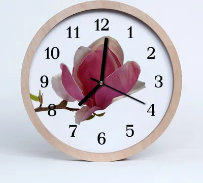 Produktbild von Holzuhr 20fi cm wanduhr - Magnolia Blume Blumen