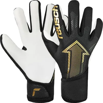 Immagine prodotto di Guanti da portiere Reusch Fastgrip Gold Junior con Hybrid Negative Cut 7707 nero / oro 7