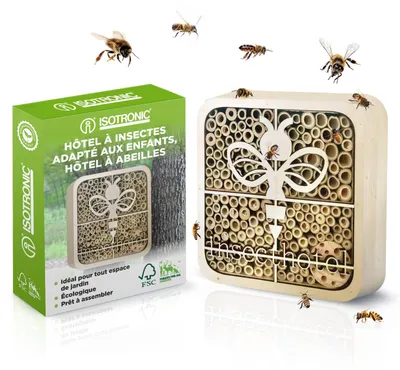 Productafbeelding van Insectenhotel - Bijenhotel - Honingraatmodel - Natuurlijk hout - Voor tuin en balkon