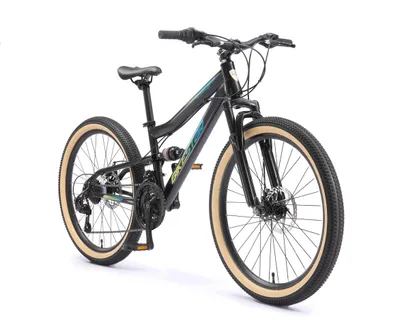 Produktbild von BIKESTAR Kinder Fully Mountainbike 24 Zoll ab 9 Jahre | 21 Gang Shimano, Scheibenbremsen | Schwarz