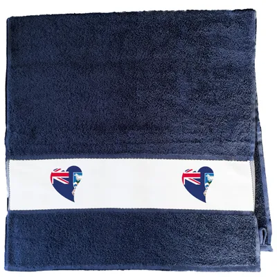 Produktbild von Huuraa Handtuch FalklanSteckanschlussln Flagge Herz 50x100cm French Navy Baumwolle Handtuch Geschenkidee