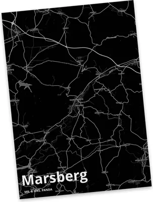 Produktbild von Mr. & Mrs. Panda Postkarte Marsberg - Geschenk, Postkarten, Stadt Dorf Karte Landkarte Map Stadtplan, Motivkarte, bildkarte, Fotokarte, Ansichtskarte