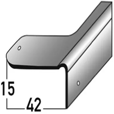 Produktbild von PROVISTON | Reparaturwinkel für Holztreppen | Stahl verzinkt | Breite 42 mm | Höhe 15 mm | Länge 1000 mm | Gebohrt | Treppenkantenprofil | Treppenwinkel | Winkelprofil | Treppenreparatur | 1 Stück