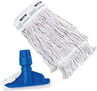 Produktbild von Ersatz-Baumwoll-Mopp-Set 3-teilig mit Riemen und Moppstiel