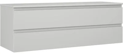 Obrázek produktu pro Mexen Orio koupelnová skříňka pod umyvadlo 140 cm s deskou, 2 zásuvky, šedá matná - 91A10-14047-2-BFFC62