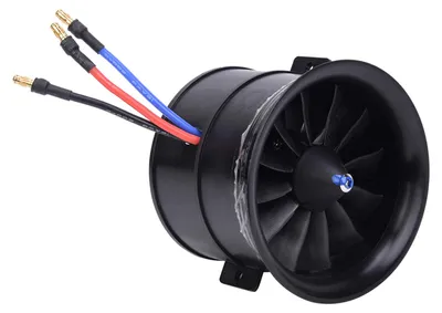 Zdjęcie produktu dla Wentylator EDF 70 mm z 12 łopatkami i silnikiem rozruchowym – akcesoria do modeli samolotów RC, KV2300 6S, 70 kanałów