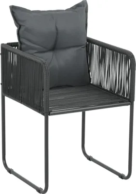 Produktbild von vidaXL Gartenstühle 2 Stk. mit Polstern Poly Rattan Schwarz
