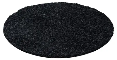 Produktbild von Hochflor Teppich Lux rund, Farbe: Anthrazit, Größe:200 cm rund