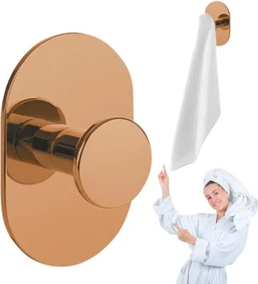 Immagine prodotto di Gancio per portasciugamani da bagno a parete singola in acciaio oro rosa