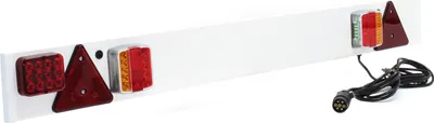 Image de Wiltec Rampe d’éclairage LED pour Remorque 7 Broches – Largeur 137 cm & Câble de 6 m – avec Feux arrière Feu stop, Clignotants, etc. – Plaque de signalisation voiture routière