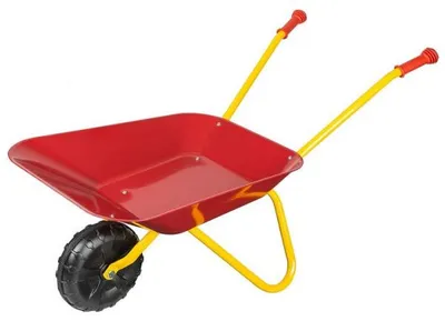 Image de Brouette metal enfant rouge / jaune charge 30 kg - outillage - jouet jardinage