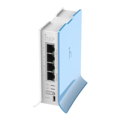Immagine prodotto di MikroTik | RB941-2nD-TC hAP Lite | Access Point | 802.11n | 2.4GHz | 10/100 Mbit/s | Ethernet LAN (RJ-45) porty 4 | MU-MiMO Tak | bez PoE