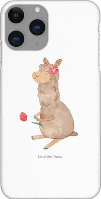 Produktbild von Mr. & Mrs. Panda Iphone 11 Pro Handyhülle Alpaka Blume - Weiß - Geschenk, Lama, Premium Kunststoff, Spruch, Lamas, Handy Case