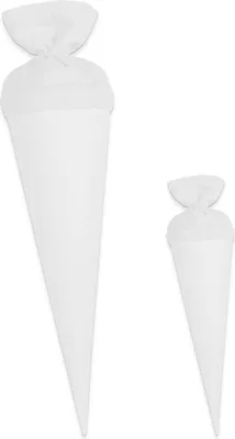 Produktbild von itenga Bastelschultüte 70cm und Geschwister 35cm mit Filzverschluss WEISS Set