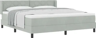 Produktbild von vidaXL Boxspringbett mit Kopfteil Hellgrau 200 x 180 cm Samt
