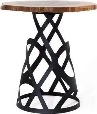 Immagine prodotto di Tavolino rotondo in legno di design con piano in legno tavolino da salotto nuovo