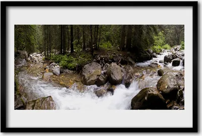 Produktbild von Bild 60x40 MDF-Rahmen Wandkunst Forest River Wasserfälle