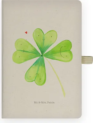 Produktbild von Mr. & Mrs. Panda Tagebuch Blume Kleeblatt - Transparent - Geschenk, Skizzenbuch, Kladde, Motivation, Glück, notizbuch, Garten, DIN A4, Neuanfang, Umzug, Journal