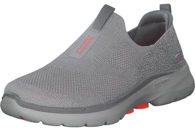 Imagen del producto de Zapatillas deportivas Skechers Go Walk 6 para mujer, color gris, con detalles en color coral, talla 37 EU