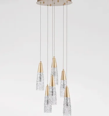 Produktbild von Nova Luce KOVAC Pendelleuchte G9 5-fach Gold 180x35cm dimmbar 9160196