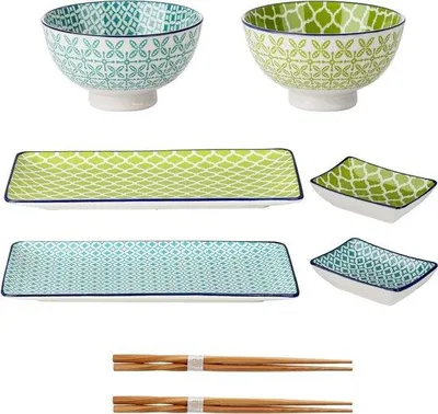 Obrázok produktu pre Súprava na makaróny Sushi, porcelán, 8-dielna súprava riadu pre 2 osoby
