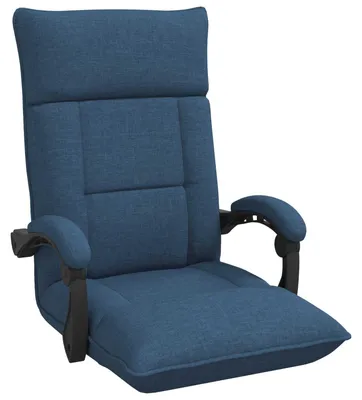 Image de vidaXL Fauteuil à pied réglable, tissu bleu
