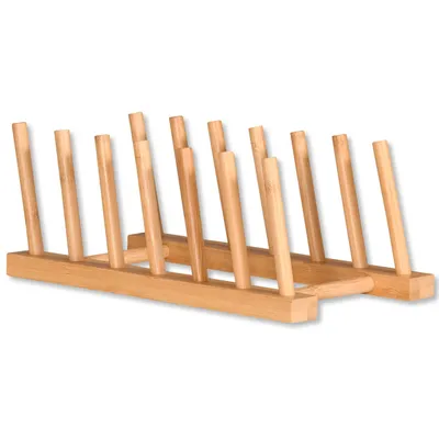 Produktbild von KESPER 58293 Tellerständer aus Bambus, 25 x 14 x 8 cm, geeignet für 6 Teller oder Brettchen / Tellerhalter