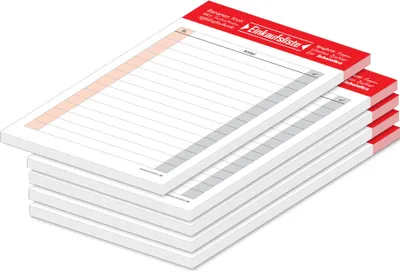 Produktbild von PRICARO Einkaufsliste "Typo", rot, A6, 5 Stück